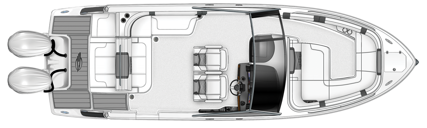 Overhead view of the  Chaparral 280 OSX  