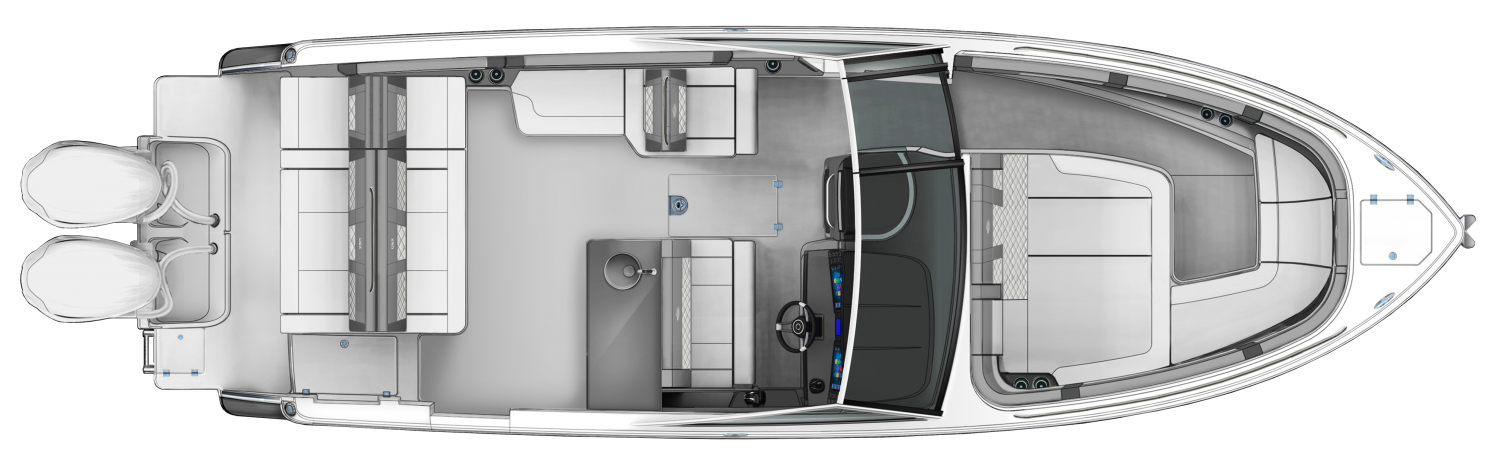 Overhead view of the  Chaparral 310 OSX  